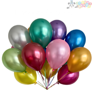 GLOBO LATEX PANDY METALICO 9" SURTIDOS 1.8 BOL100u