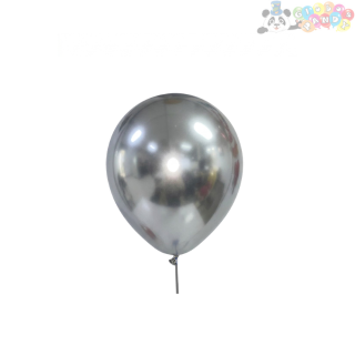 [BLLCR0-0555] GLOBO LATEX PANDY CROMADO 5" PLATEADO BOL100u