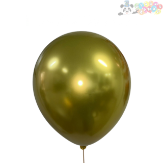 [BLLCR0-0740] GLOBO LATEX PANDY CROMADO 7" DORADO BOL100u