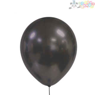 [BLLCR0-0927] GLOBO LATEX PANDY CROMADO 9" NEGRO BOL50u